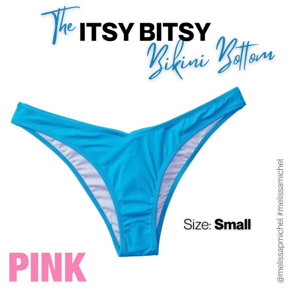 NWT PINK Victoria’s Secret V-FRONT ITSY BIKINI BOTTOM - Picture 1 of 10